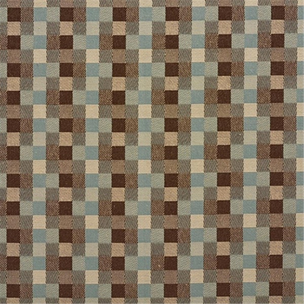 Finefabrics 54 in. Wide Brown And Teal Checkered Silk Satin Upholstery Fabric FI60021 - main